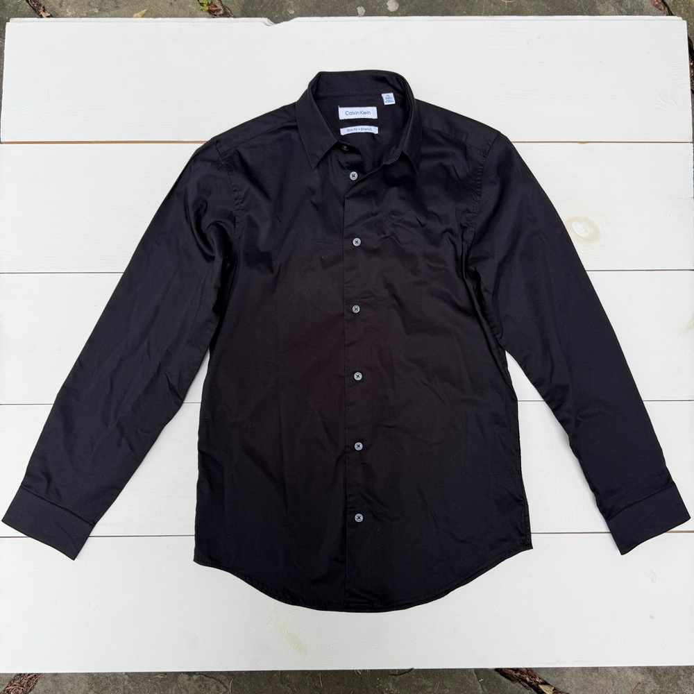 Calvin Klein Boy’s Black Slim Fit Shirt